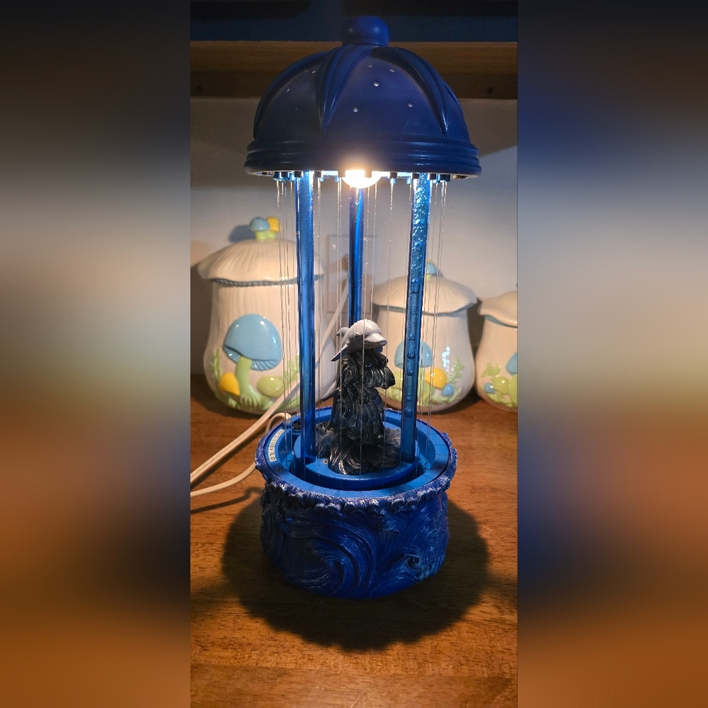 Vintage Blue Dolphin Oil Lamp
